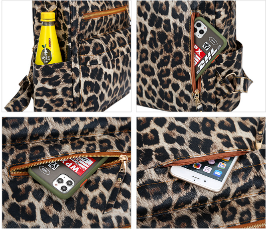 Leopard Large Capacity Student Backpack