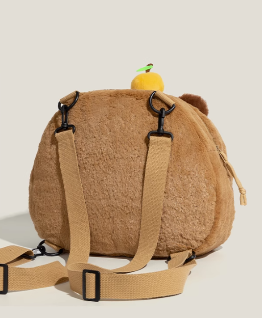 Creative Camping Animal Plush Backpack with Clear Window