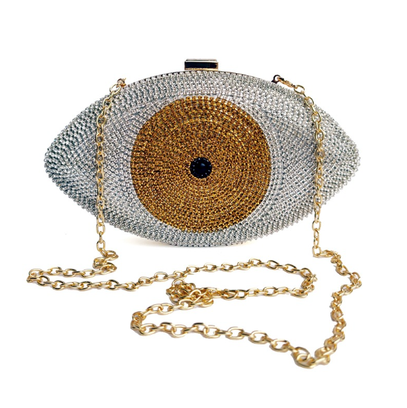 Eye Shape Luxury Crystal Clutch Halloween Purses