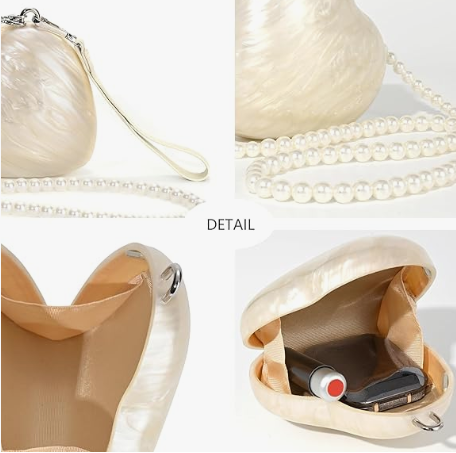 Female Creative Acrylic Fashion Heart Shaped Bag