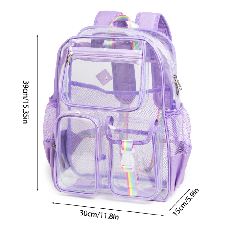 New Cross border Amazon Hot Selling Transparent Backpack PVC Backpack Outdoor Fitness Sports Visual Backpack