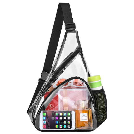 Stadium Approved Clear PVC Sling Waterproof Backpack with Adjustable Strap