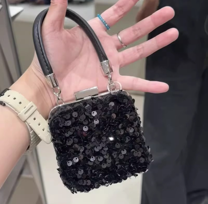 TB11 New Evening Dress Mini Handbag Cute Shining Piece Mouth Red Envelope Fashion Versatile Chain Crossbody Bag