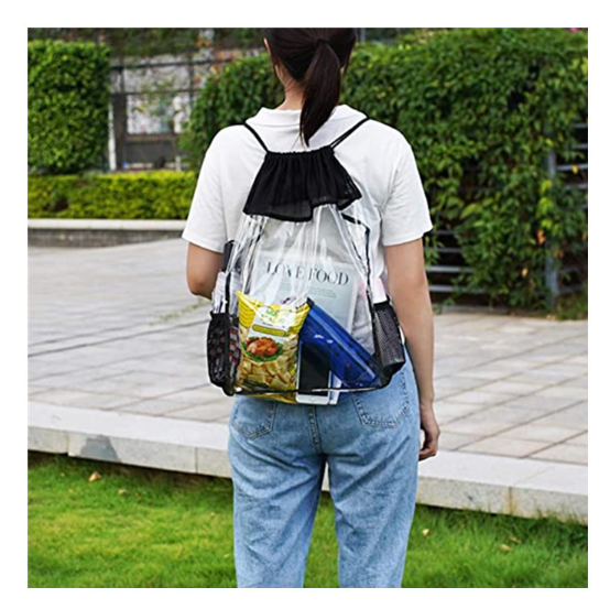 Fashionable PVC Transparent Waterproof Drawstring Backpack