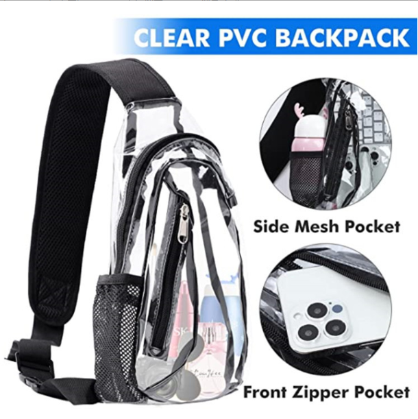 Amazon Transparent Chest Bag, Shoulder Bag, Inspection Free Travel and Fitness Bag