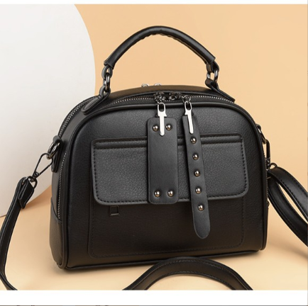 Riccci Design Black Leather Crossbody Bag