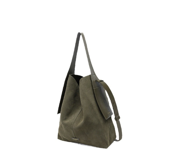 Songmont Cowhide Suede Hanging Tote Bag