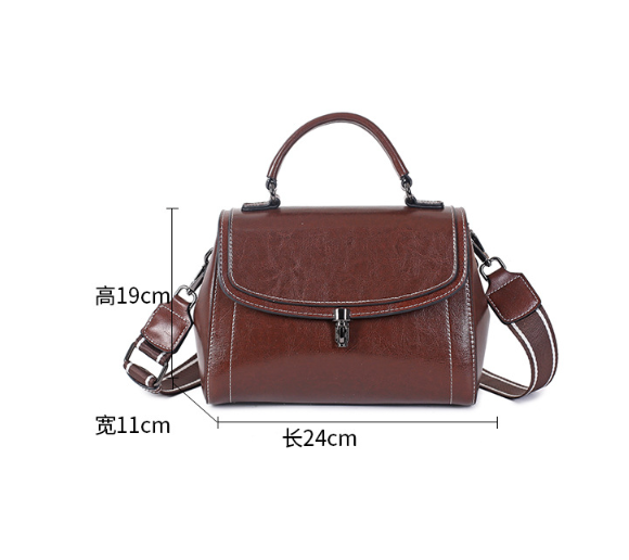 Premium Oil Wax Leather Shoulder Bag