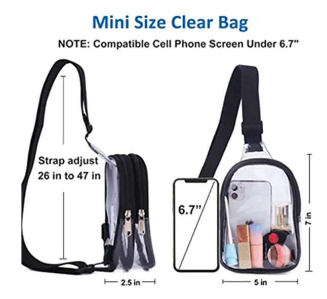 PVC Waterproof Clear Chest Crossbody Purse for Outdoor Sport