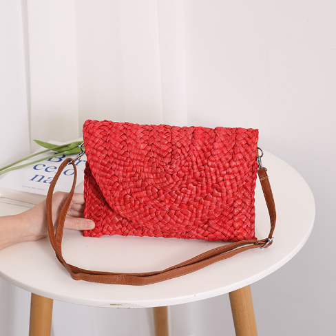 Forest Style Woven Beach Envelope Straw Bag