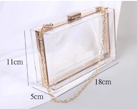 Acrylic Clutch Evening Clear Crossbody Bag