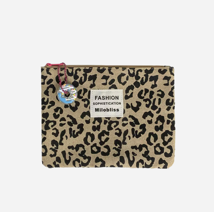 Small Leopard Canvas Coin Purse Wallet