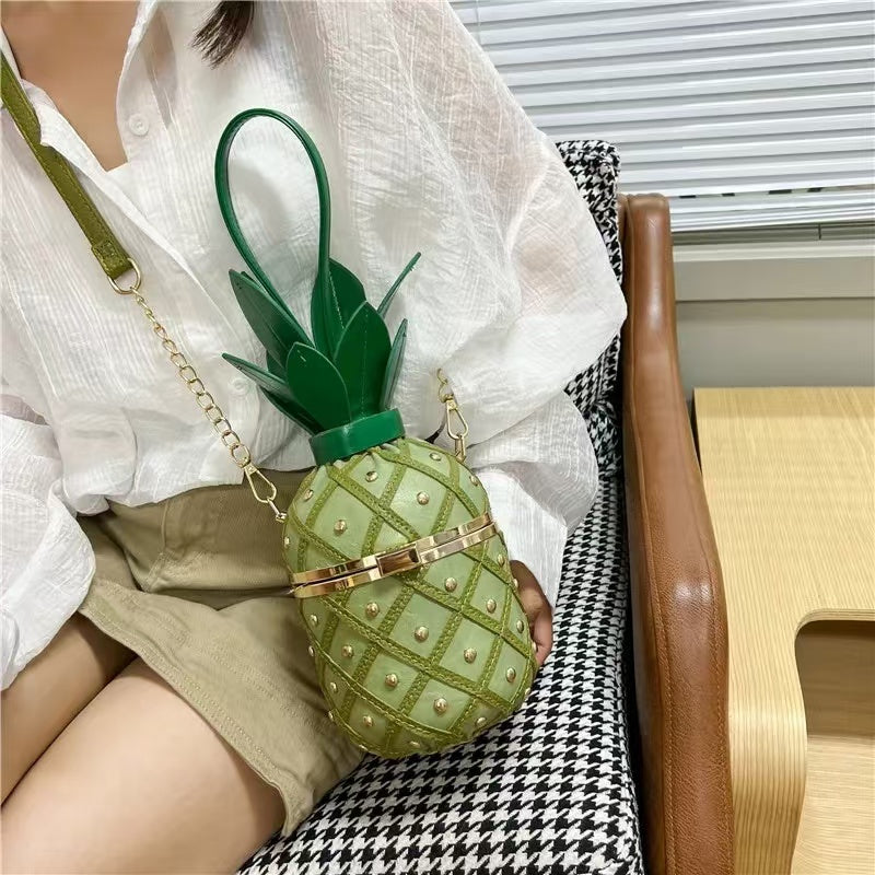 PD02 New stylish and versatile crossbody bag, woven ins pineapple bag, female internet celebrity shoulder bag, personalized and cute