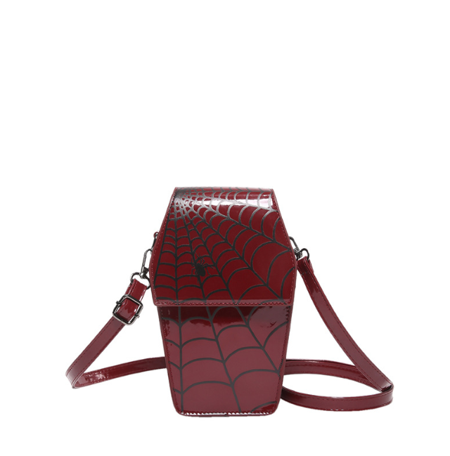 Halloween new spider web phone bag, European and American fashion cross-border shoulder crossbody bag, trendy and personalized party women's bag