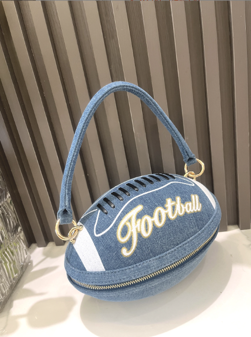 European and American cross-border women's handbag, rugby shaped fun dinner bag, banquet party bag, shoulder bag