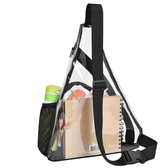 Stadium Approved Clear PVC Sling Waterproof Backpack with Adjustable Strap