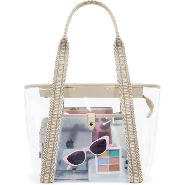 Large Plastic Storage Tote Bag Clear with Zipper