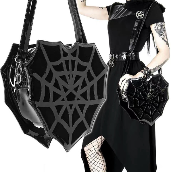 Halloween Creative Motorcycle Bike Punk Spider Web Deathly Hallows Purs