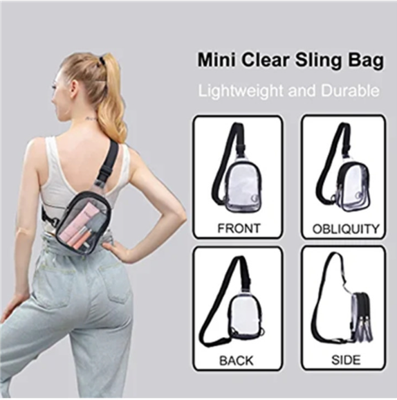 PVC Waterproof Clear Chest Crossbody Purse for Outdoor Sport