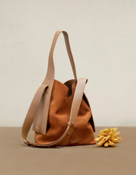 Songmont Cowhide Suede Hanging Tote Bag