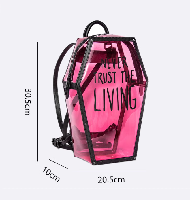 Pink Clear Coffin Backpack