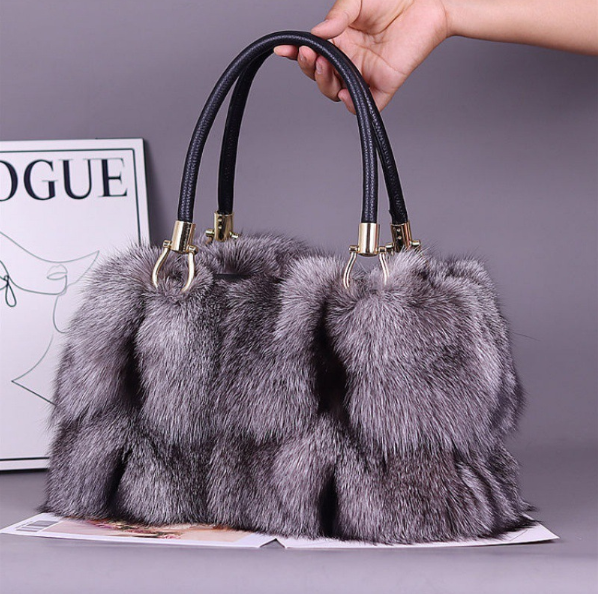 Autumn and winter fox fur bag, new fur bag, hand-held fur bag, popular Korean style single shoulder diagonal cross