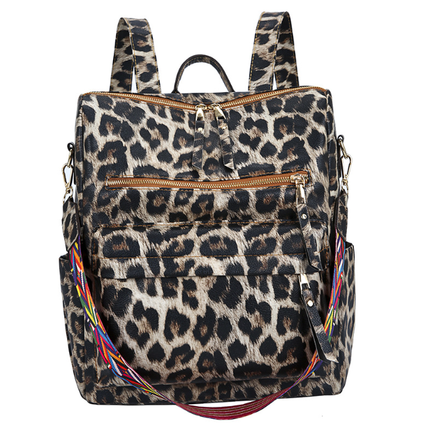 Leopard Large Capacity Student Backpack