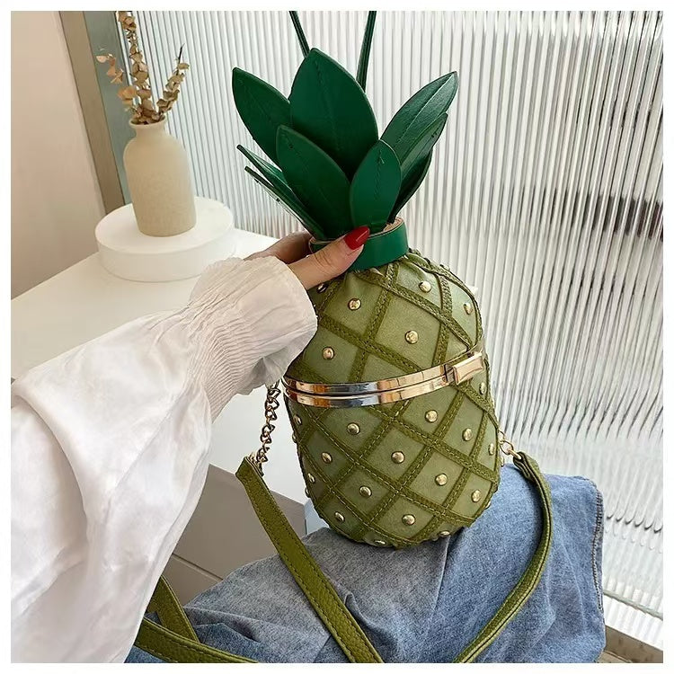 PD02 New stylish and versatile crossbody bag, woven ins pineapple bag, female internet celebrity shoulder bag, personalized and cute