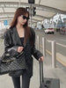 Oversized Quilted Premium Leather Duffle Carry-On Overnight Weekend Handbag for Travel